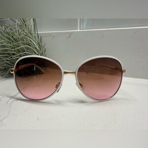 Steve Madden Rose Gold White & Pink Retro Inspired Sunglasses